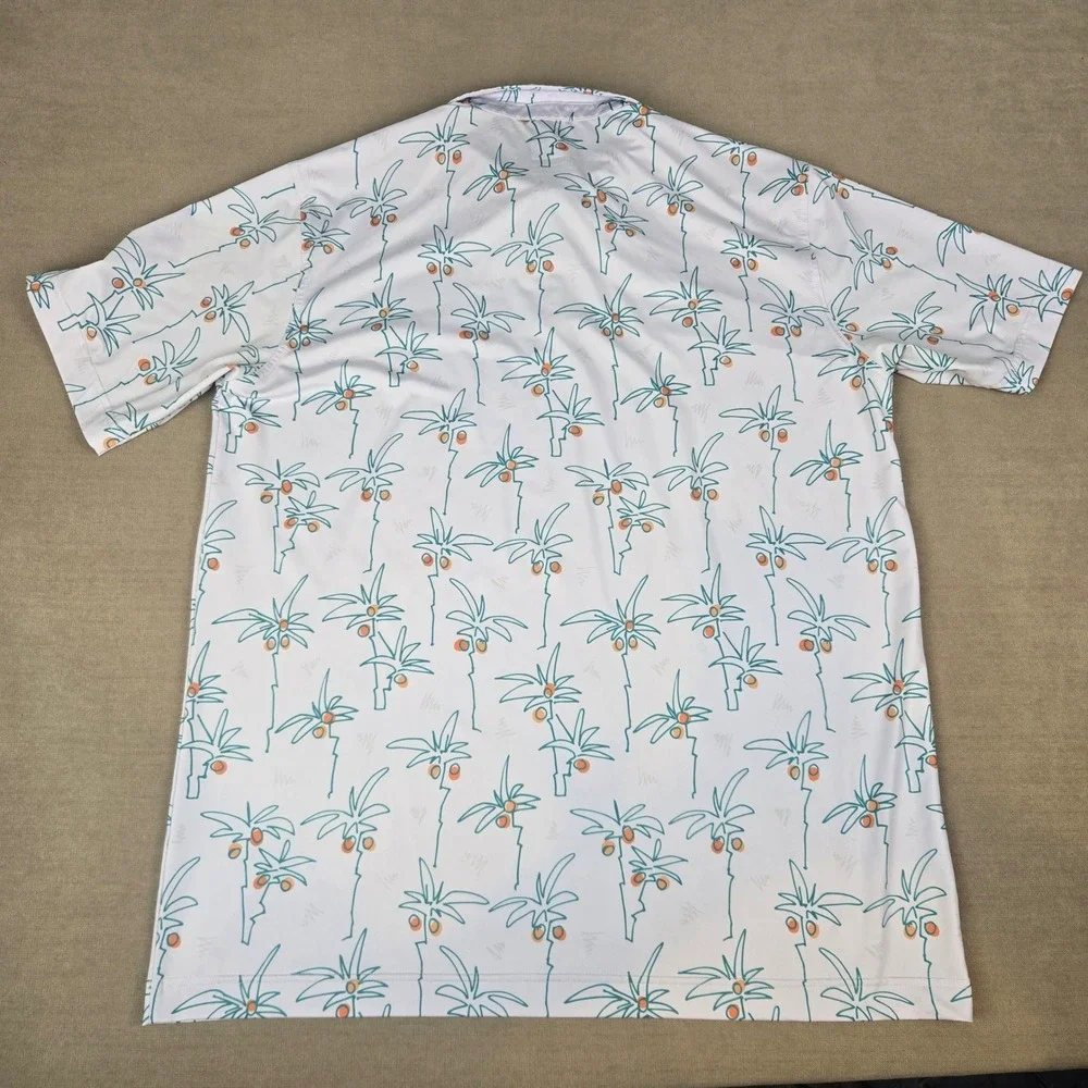 Waggle Golf Polo Shirt Mens XL Palm Tree Tropical Performance Short Sleeve - Picture 3 of 6